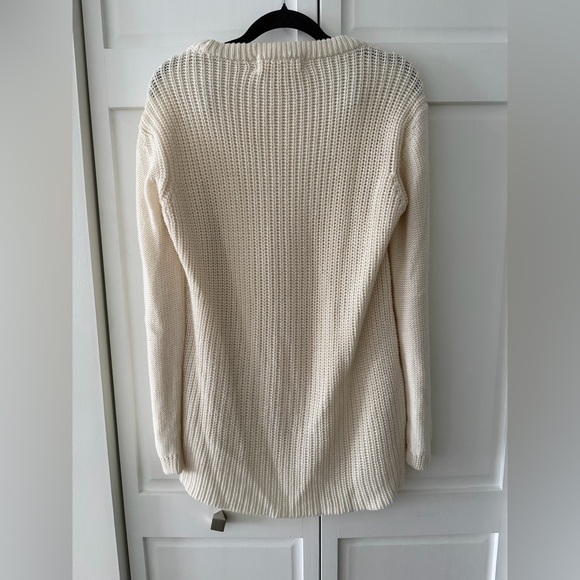 Like new Zara Knit Cream Cable Sweater L Oversized Chunky Boho - Picture 8 of 10